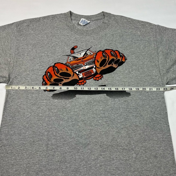 Vtg Pontiac GTO Cheetah Mens T-Shirt XL Y2K Double Sided Grey Hot Rod B7 - Picture 8 of 9